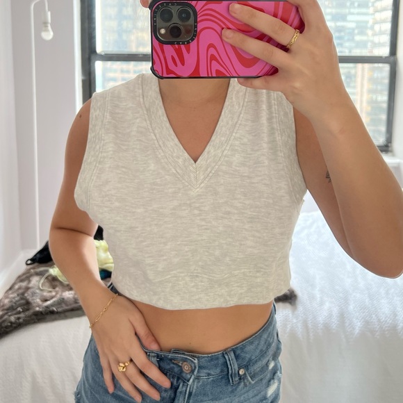 Tops - Casual Cropped Sweater Tank